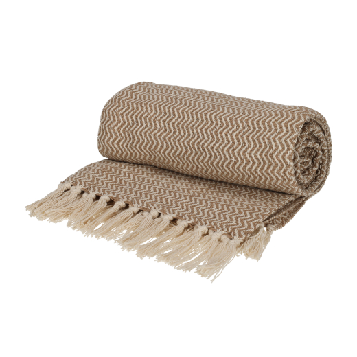 Recycled Cotton Plaid Visgraat Taupe