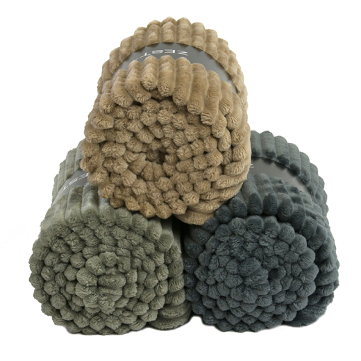 Fleeceplaid Rib Donkergrijs