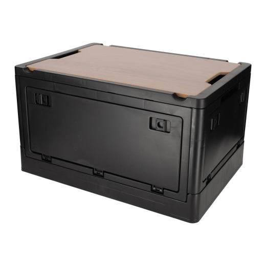 Krat Met Houten Deksel & Koeltas Zwart