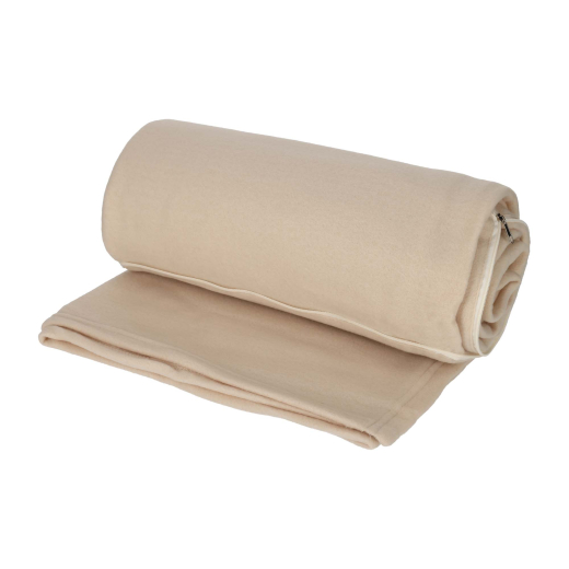 2-in-1 Reis Kussen/Deken Beige
