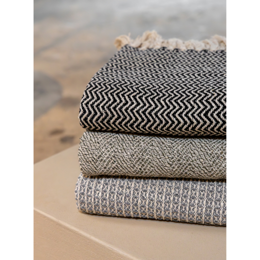 Recycled Cotton Plaid Wafel Grijs