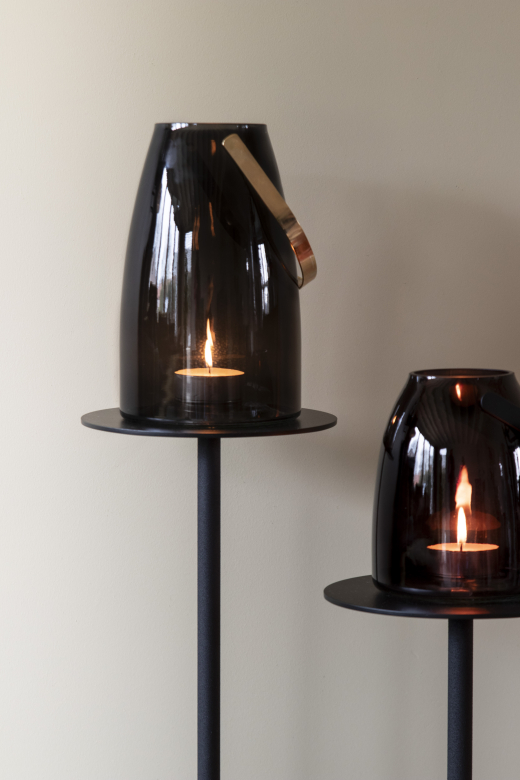 Vaas/kandelaar grijs