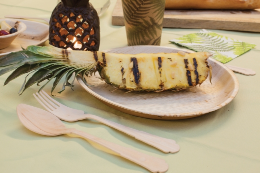 Eenmalig palmblad bord set/8 L