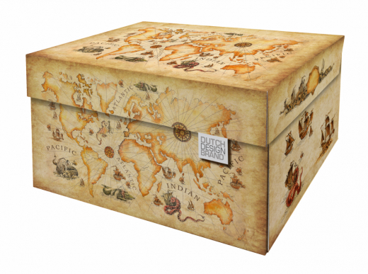 Dutch Design Storage Box Ancient World Map