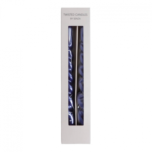 Twisted Dinerkaarsen Blauw /2