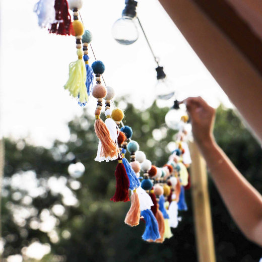 Vilten slinger kwastjes