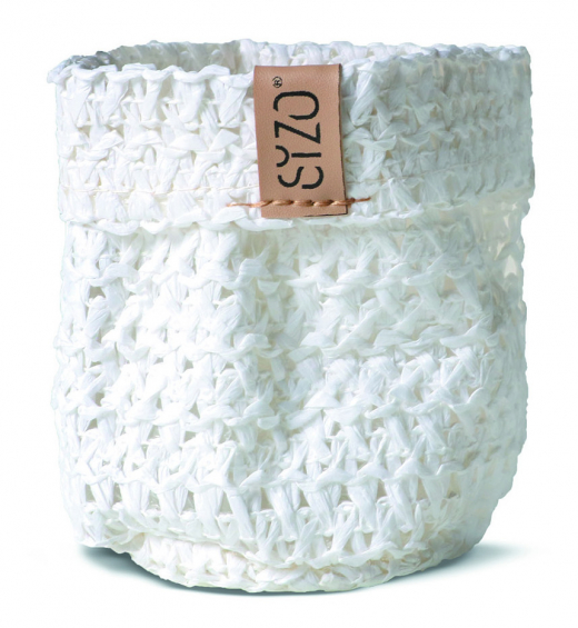 Sizo knitted paperbag white Ø11 / H11 cm