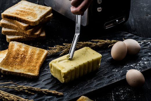 Set van 6 kaas- en botermessen, kleur staal