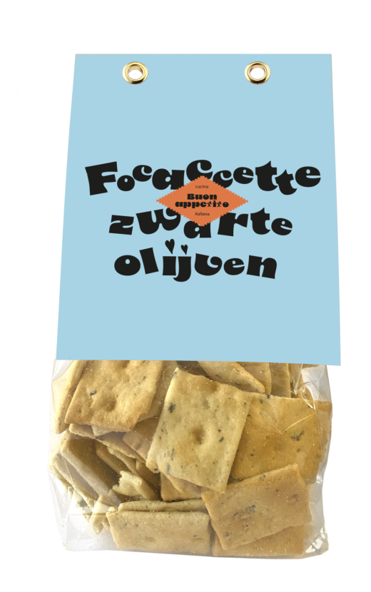 Focaccette zwarte olijven