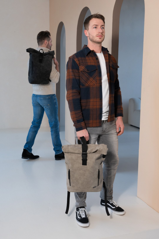 Nubuck Fiets Rugtas Taupe