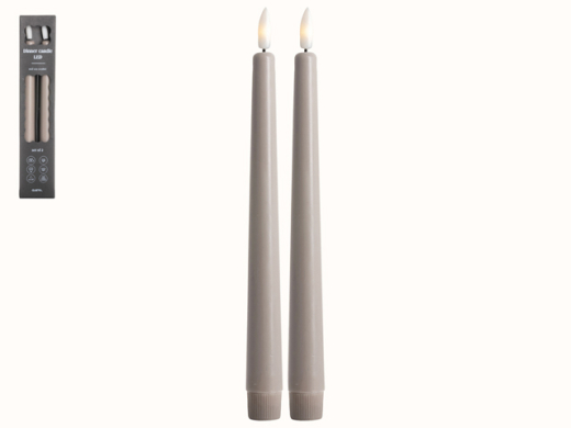 Dinerkaars LED set van 2 grijsbruin