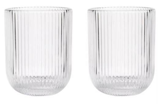 Sunday drinkglas ribbel 200ml Set van 2