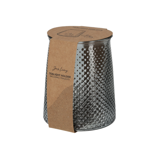 Theelichthouder met 3 Theelichten Smoke