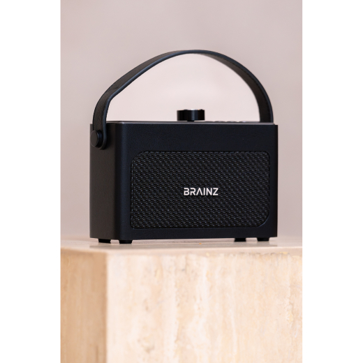 Retro Clock Speaker Zwart