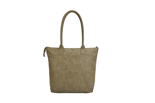 Vintage PU collectie taupe shopper