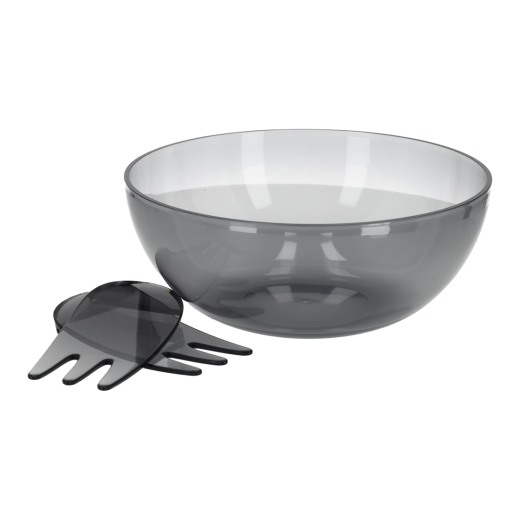 Acryl Saladeschaal Met Bestek Smoke