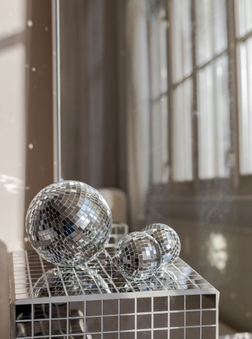 Discoballen Zilver set van 4