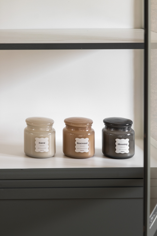 Geurkaars in apothekerspot grijs