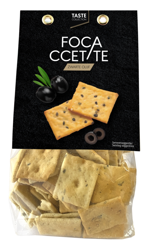 Focaccette zwarte olijven