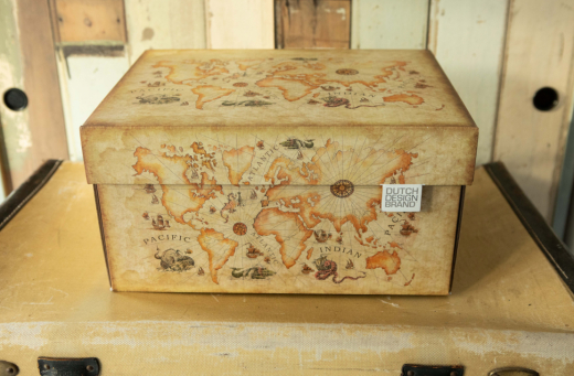 Dutch Design Storage Box Ancient World Map