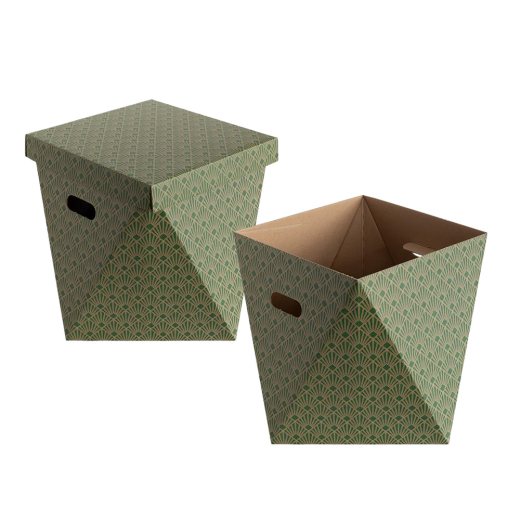 Basket Art Deco Velvet Green NEW