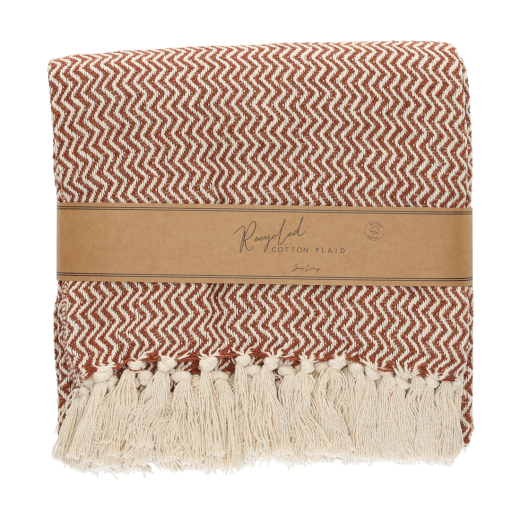 Recycled Cotton Plaid Visgraat Roest