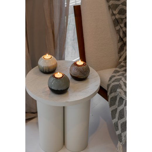 Ronde Theelichthouder Bodhi Bruin