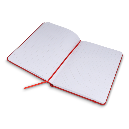 Notitieboek A5 PU met FSC pagina's Rood
