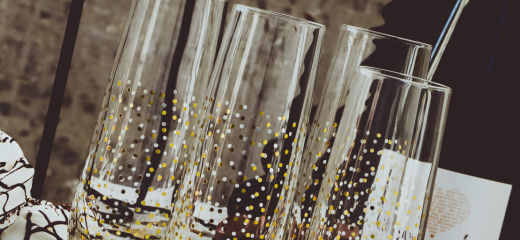 Set van twee champagneglazen