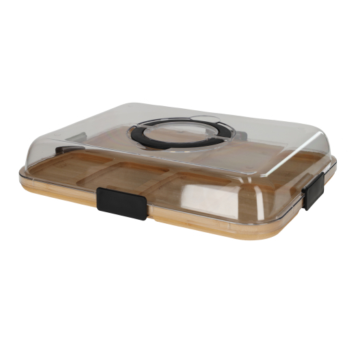 Bamboe Snack Tray Met Deksel
