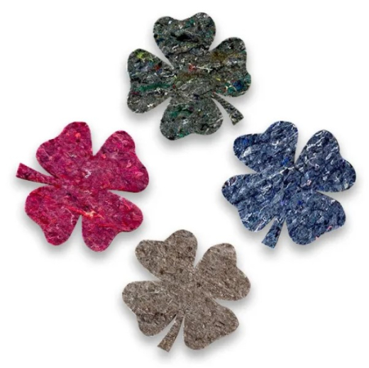 Recycled vilt klaverfiguren