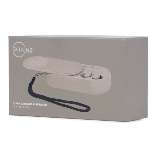 2-in-1 Earbuds & Speaker Taupe