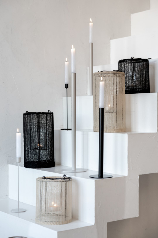 Geweven Lantaarn Indy Small Zand