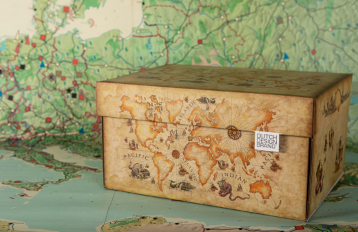 Dutch Design Storage Box Ancient World Map