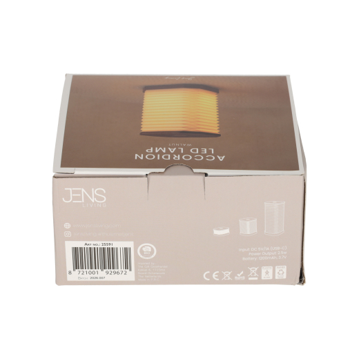 Accordeon LED Lamp Walnoot