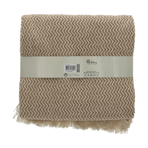 Recycled Cotton Plaid Visgraat Taupe