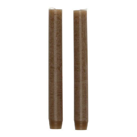 Rustieke Dinerkaarsen Bruin set van 2