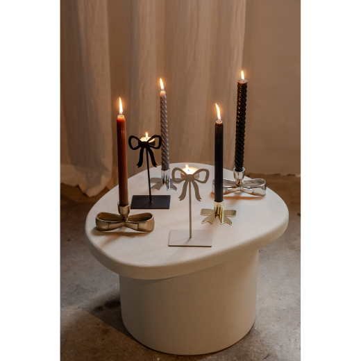 Theelichthouder Strik Steengrijs