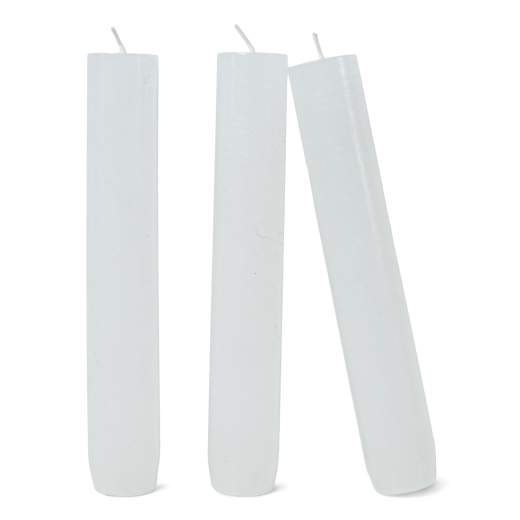 Rustieke Dinerkaarsen Wit set van 3