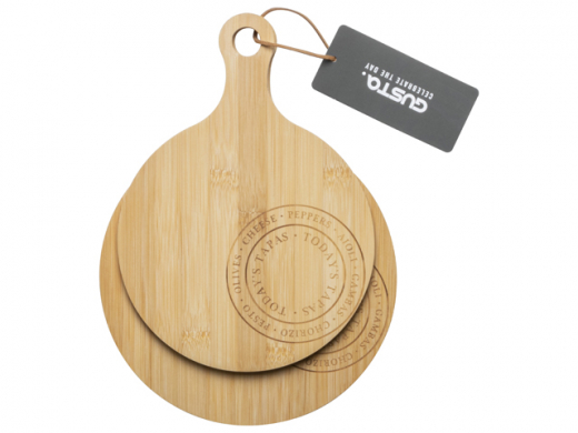 Set van 2 Serveerplankjes Bamboe rond