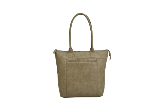 Vintage PU collectie taupe shopper