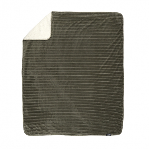 Fleeceplaid vacht rib taupe 125x150cm