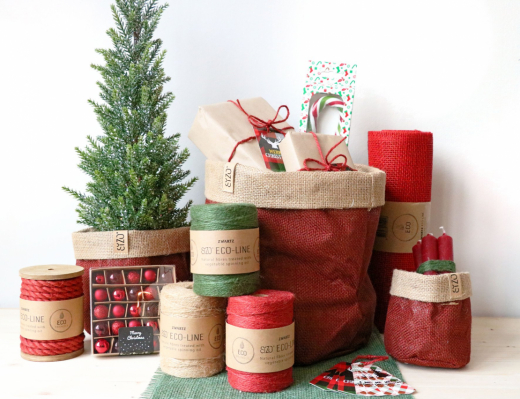 Sizo bag jute warm red Ø11 / H11 cm