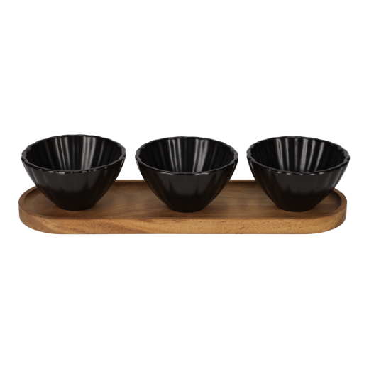 Serveerset Met Schelp Schaaltjes Zwart