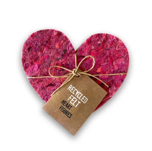 Recycled vilt hartfiguren