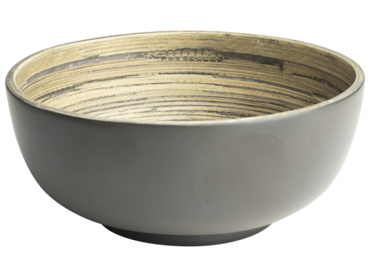 Schaaltje bamboe groen/grijs 14 cm