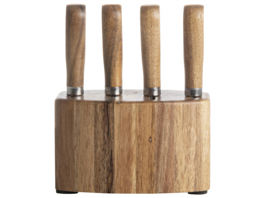 Set van 4 kaasmesjes met houder