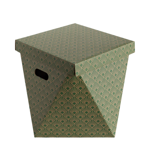 Basket Art Deco Velvet Green NEW