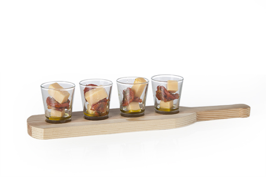 Plankje met 4 Aperoglaasjes