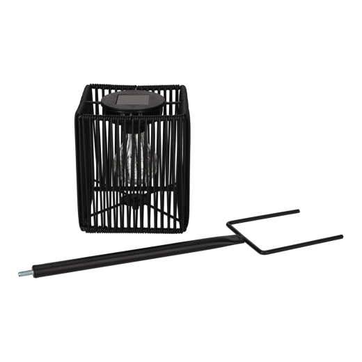 Solar Lantaarn Cube Zwart